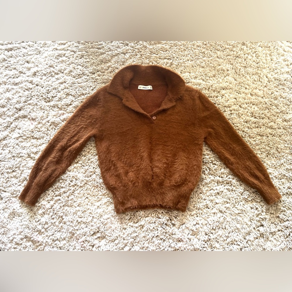ZARA Women’s collar sweater. Size small. Caramel color- Very soft and cozy!